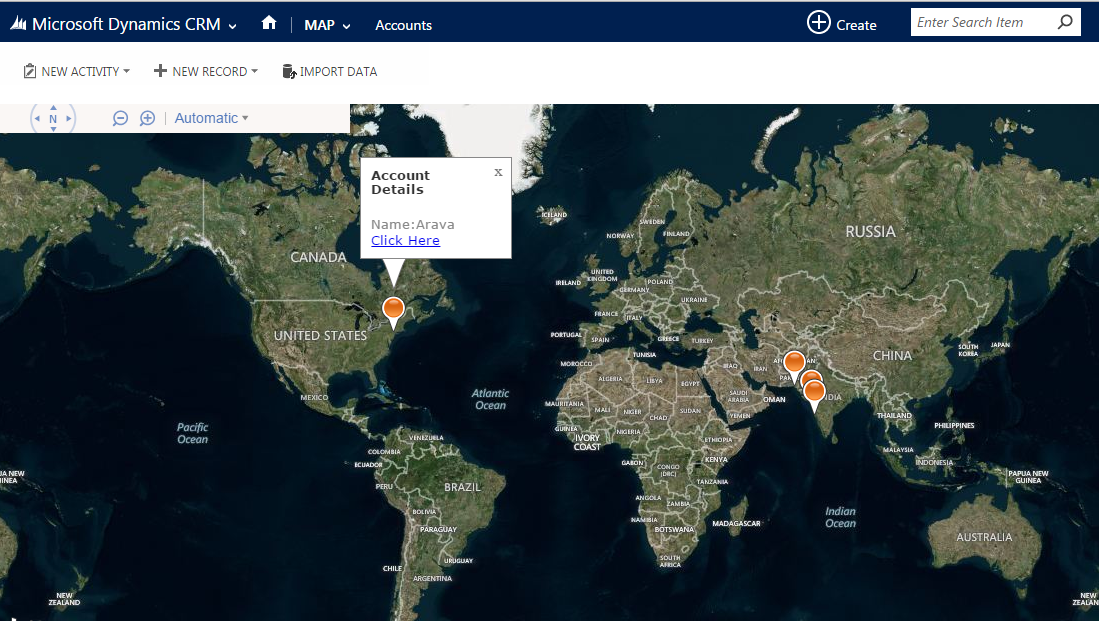Bing Map for Microsoft Dynamics CRM using an HTML Web Resource