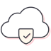 Cloud icon illustration of a cloud with a checkbox in it